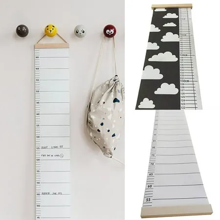 XWQ Nordic Children Height Ruler Canvas Hanging Growth Chart Kids Room Wall Decor