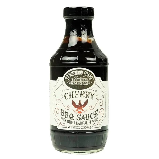 Brownwood Farms BBQ Sauce, Made in Small Batches, Sweet and Tangy, Great on Fries, Meatloaf, Burgers, Glaze, Real Ingredients 20oz (1 Count, Cherry)