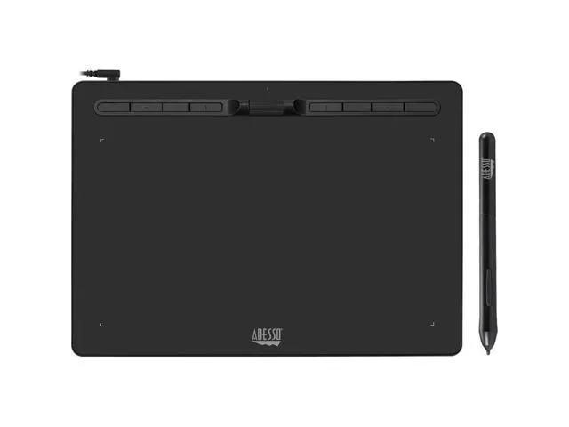 Adesso 12" x 7" Graphic Tablet - Graphics Tablet - 12" x 7" - 5080 lpi Cable - 8192 Pressure Level - Pen - 1 - Mac, PC - Black