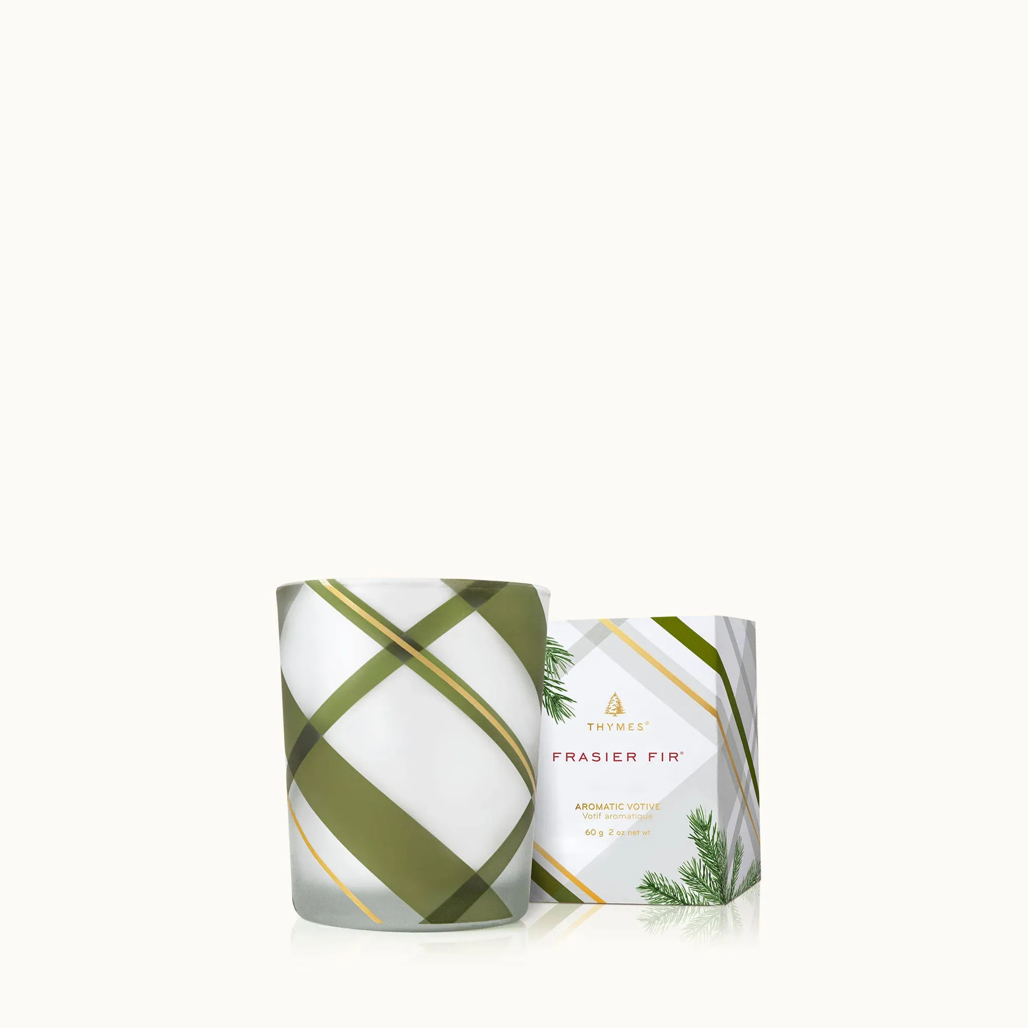 Frasier Fir - Votive Candle - Frosted Plaid