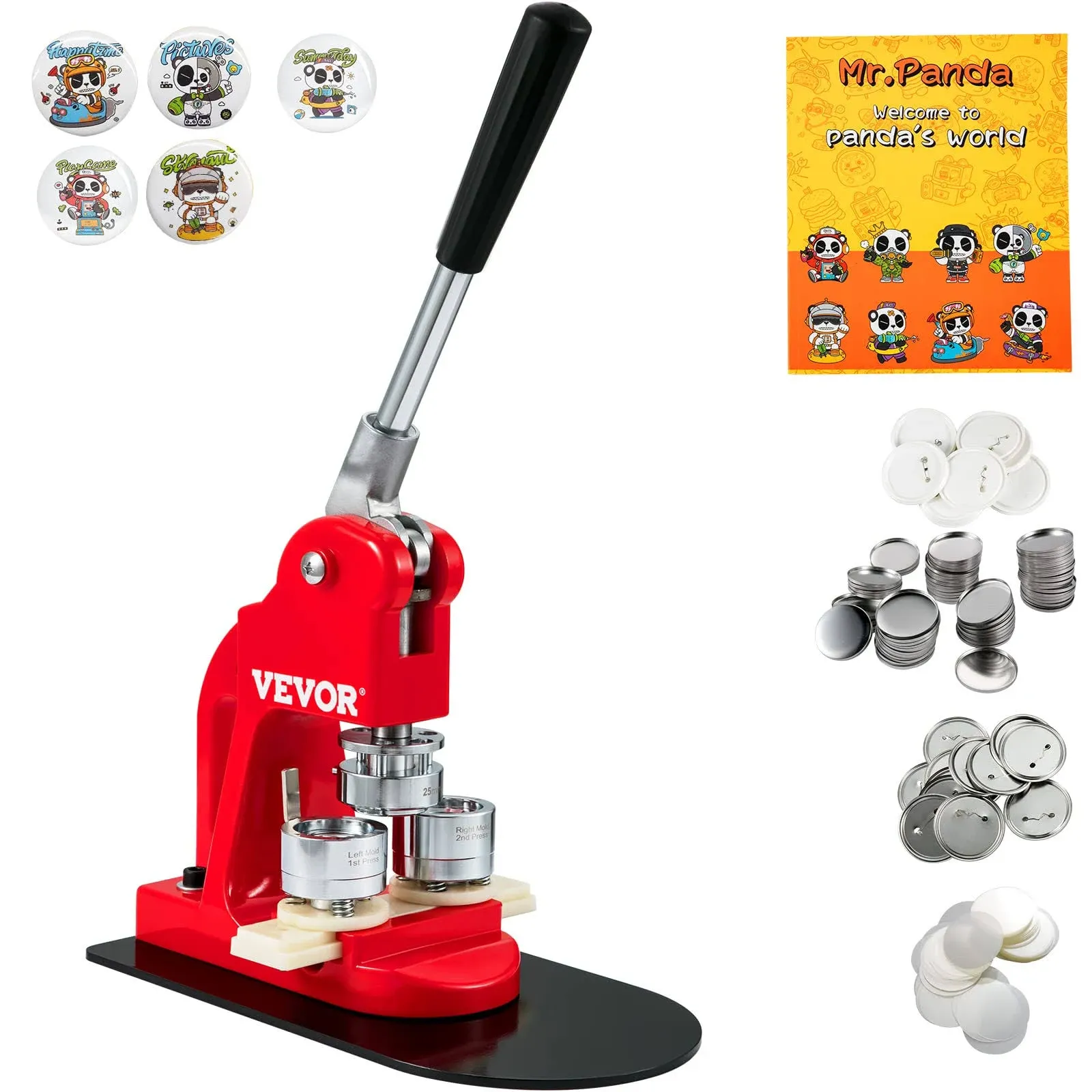 VEVOR Button Maker Machine, 25mm (1 inch) Badge Punch Press Kit, Children DIY ...