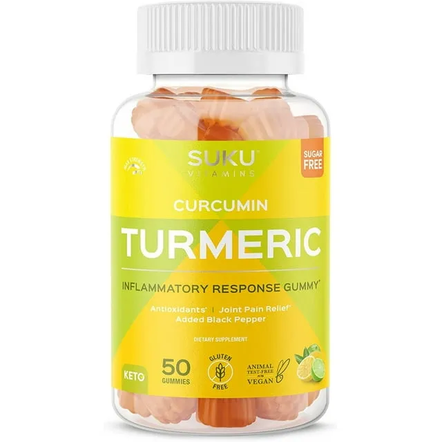 SUKU Vitamins, Turmeric Gummies, Lemon Lime Flavour, 50 Count