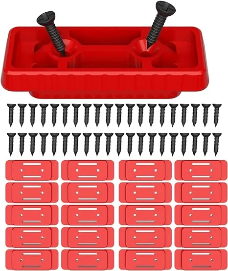 NyVoozy(20pcs-Red Feet Mounting System,Mounting Feet for Milwaukee Packout, Mounting Feet for Milwaukee Packout System