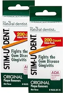 Options STIM-U-DENT Plaque Value Pack Removers Mint 200 ea (Pack of 2)