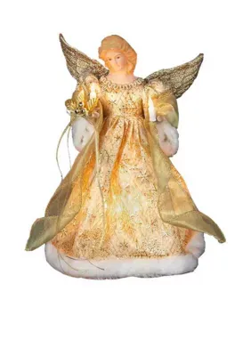 Kurt S. Adler Ul 10-Light Gold Dress Angel Treetop