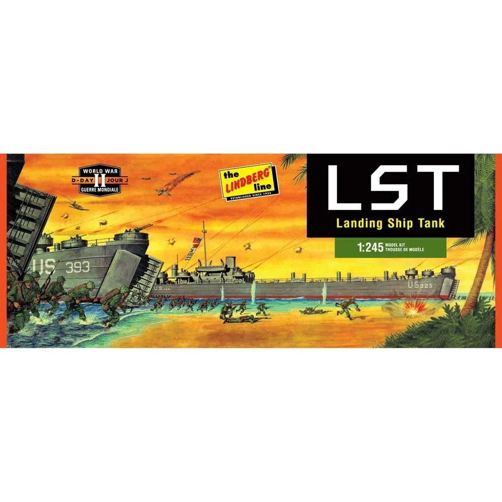 LINDBERG #HL213 1/245 SCALE WWII LST LANDING SHIP TANK