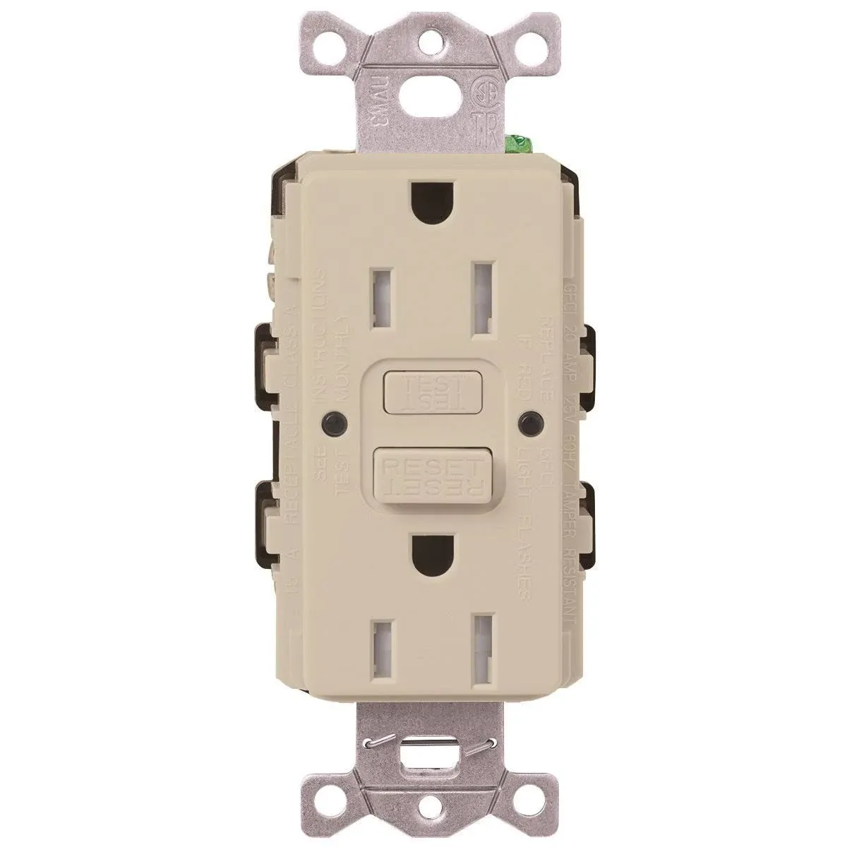 Lutron Claro 15-Amp Tamper-Resistant GFCI Duplex Receptacle - Taupe