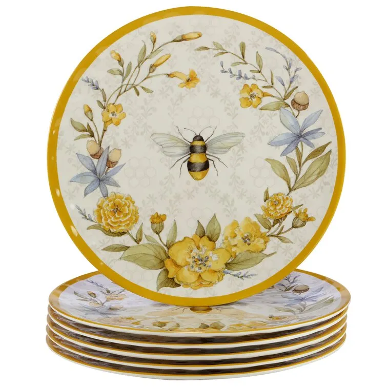 Certified International Bee Sweet  Set/6 Dinner Plate 11"