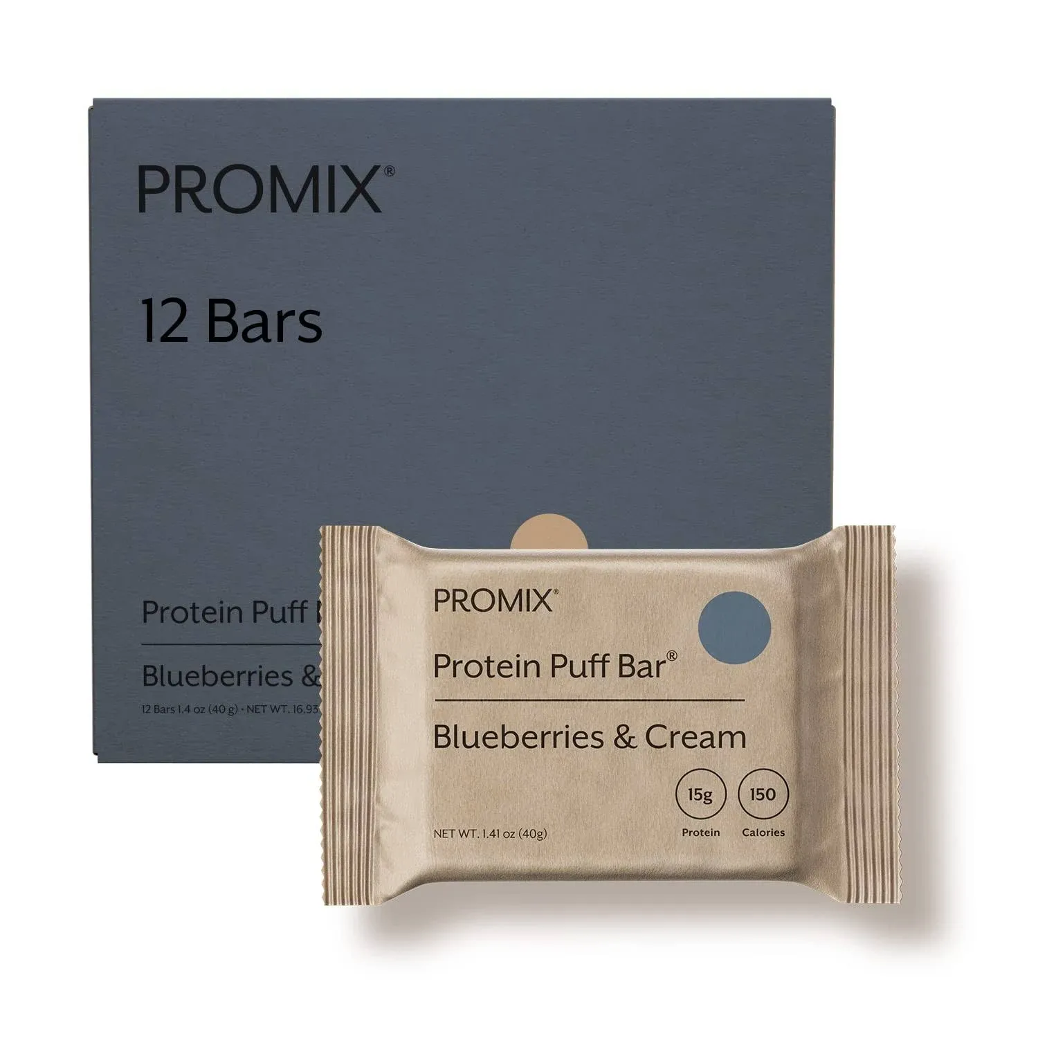 ProMix Protein Puff Bars, 12-Pack - Blueberries &amp; Cream - Marshmallow Crispy ...