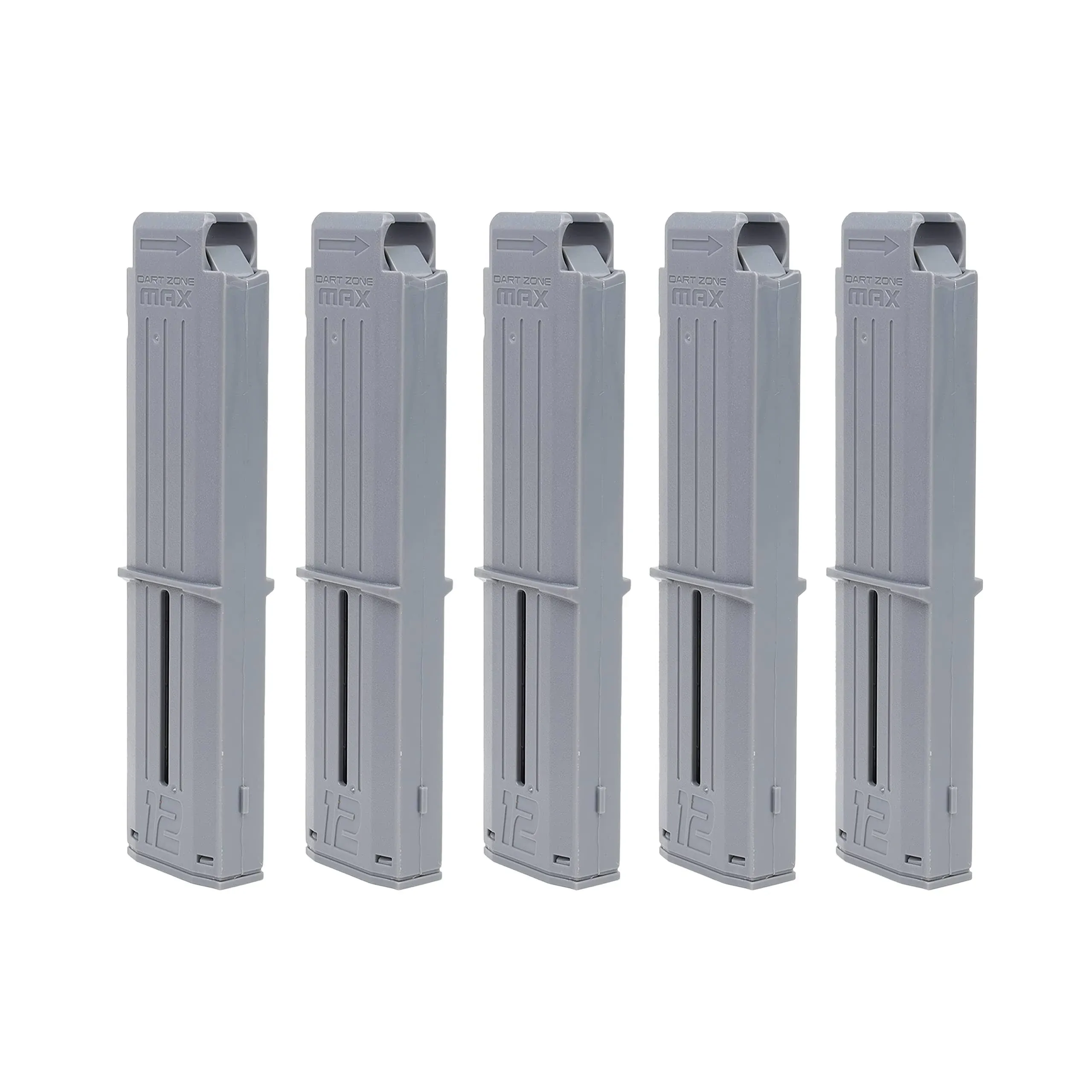 DART ZONE Max 12-Round Half-Length Dart Cartridge 5-Pack, Compatible with Toy Foam Blaster Cartridge Connectors