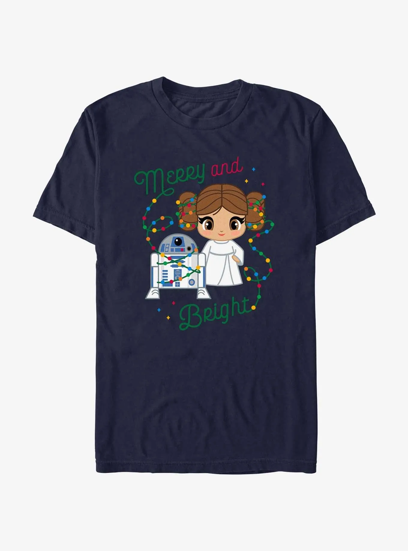 Star Wars R2-D2 & Leia Merry and Bright T-Shirt | BoxLunch