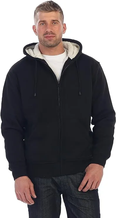 Gioberti Men's Heavyweight Sherpa Lined Fleece Hoodie Jacket