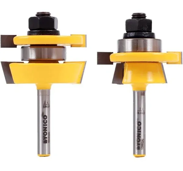 Yonico 12249q Shaker 2 Bit Rail and Stile Router Bit Set 1/4" Shank