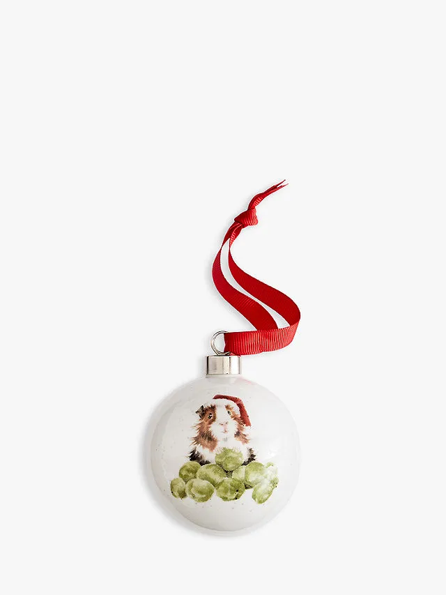 Wrendale Designs - Christmas Bauble - Sprouts Guinea Pig