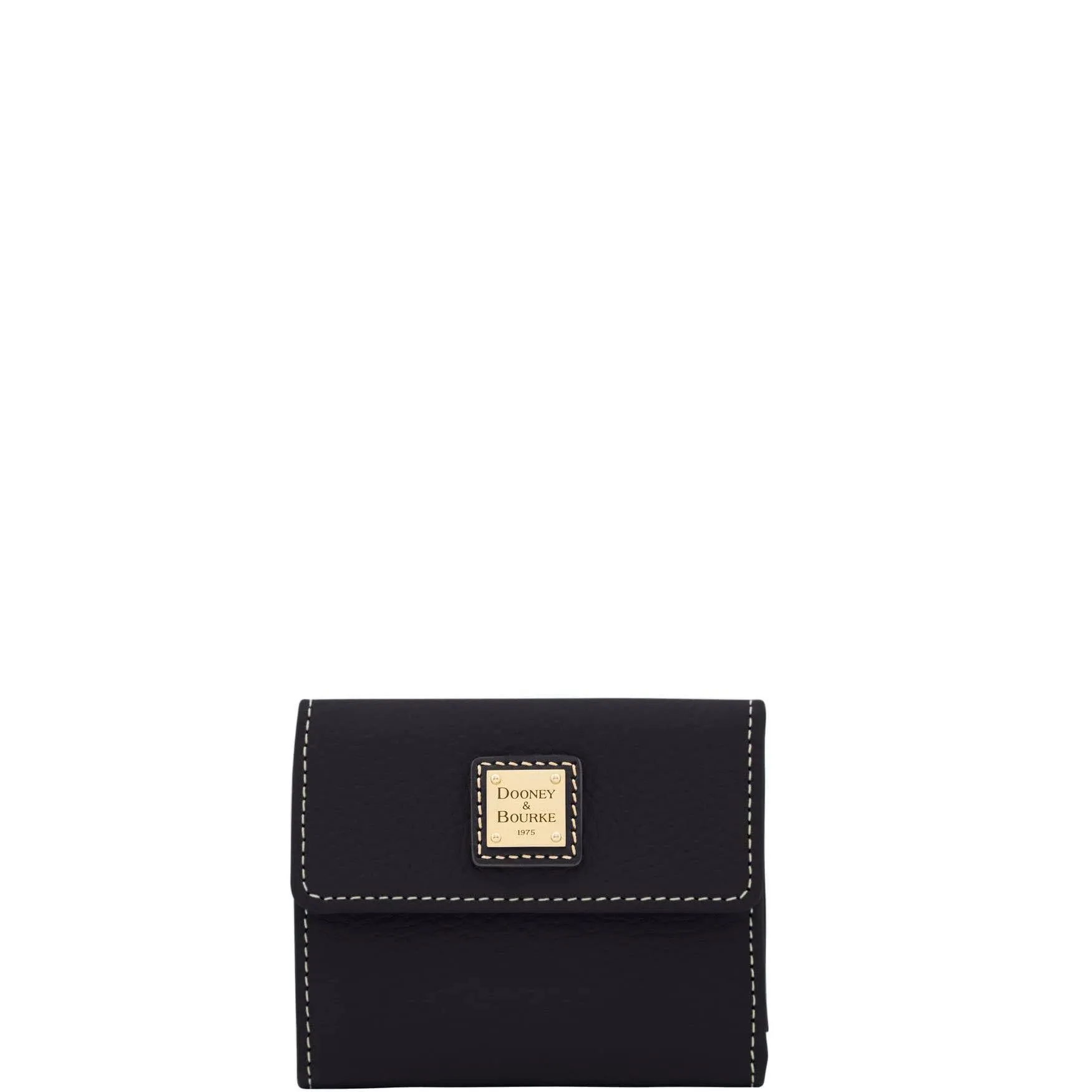 Dooney &amp; Bourke Pebble Grain Small Flap Credit Card Wallet - Black Black