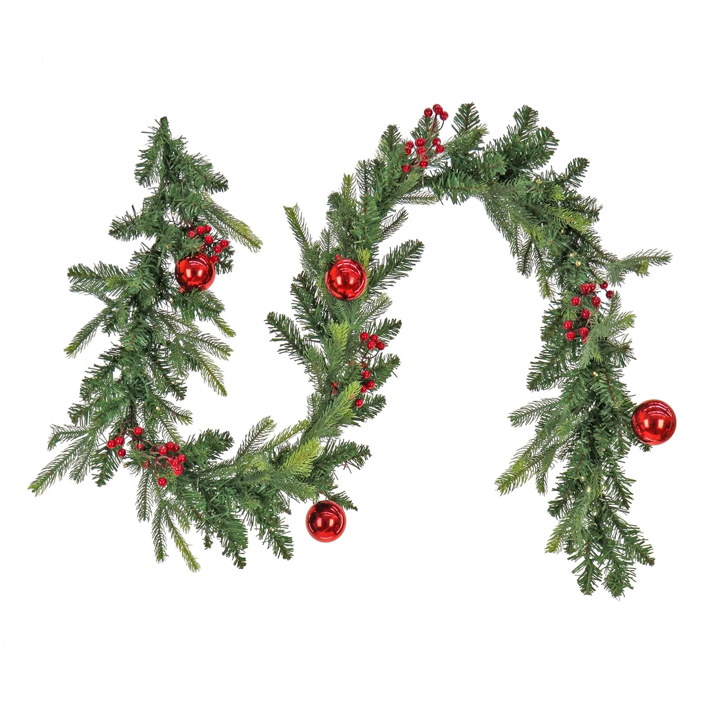 National Tree Company Feel Real® Pre-Lit Scotch Creek Fir Berry & Ornament Artificial Garland