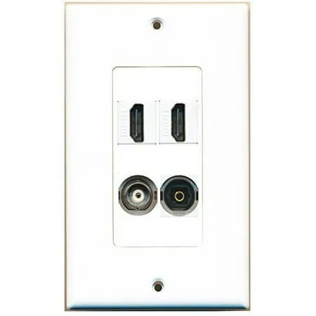 RiteAV - 2 Port HDMI 1 Port Toslink 1 Port BNC Wall Plate Decorative