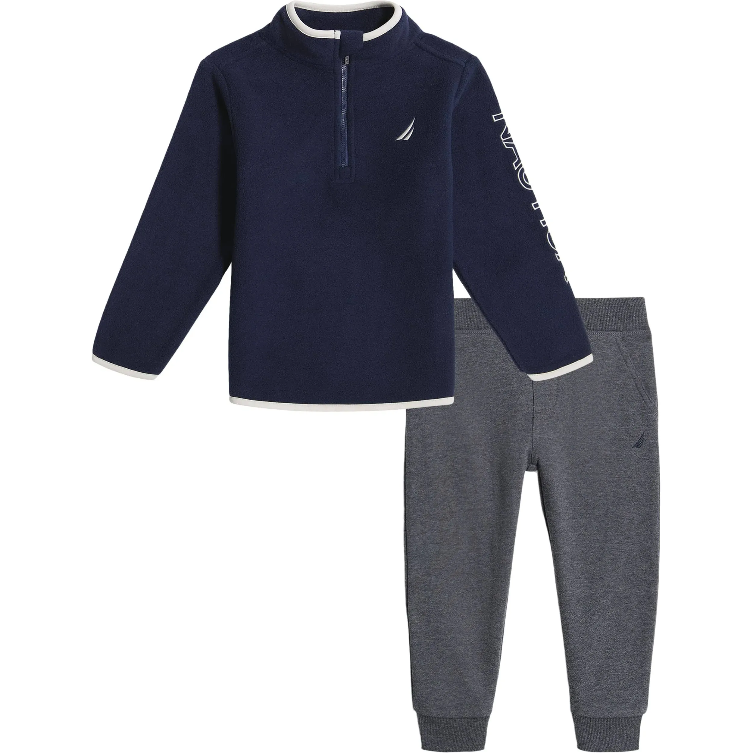 Nautica Boys 2T-4T Zip Fleece Jogger Set 4T / Navy