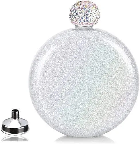 Cute Liquor Flask For Women Pretty Glitter Coating Whiskey Steel Flasksshining R