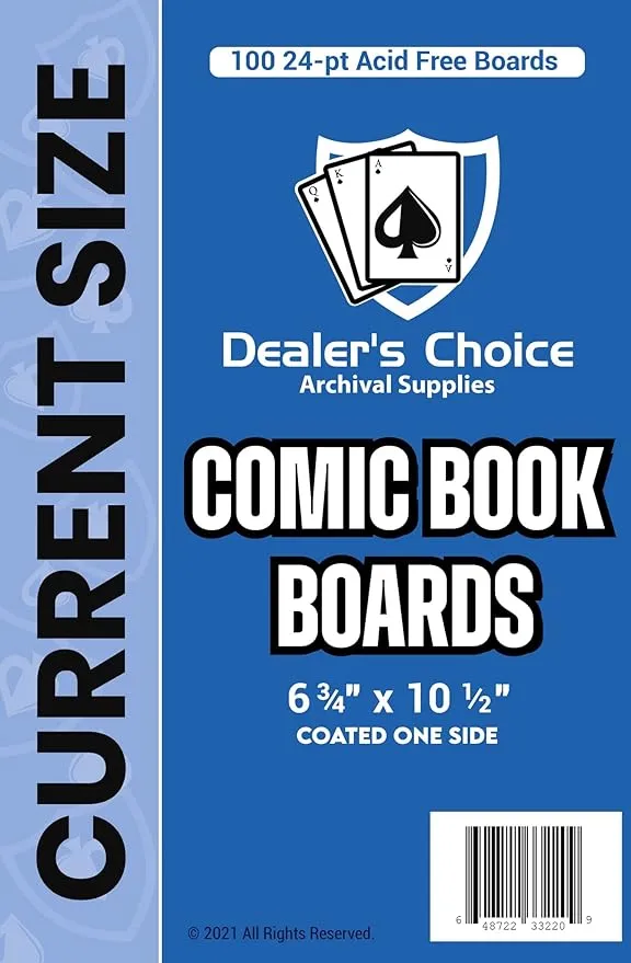 Gemini Comic Book Boards (Current/Silver) | 24-pt Acid-Free, Coated One Side, Buffered with 3% Calcium Carbonate, 1000 Comic Backing Boards, Precision Cut – Current Size (6 3/4" x 10 1/2")