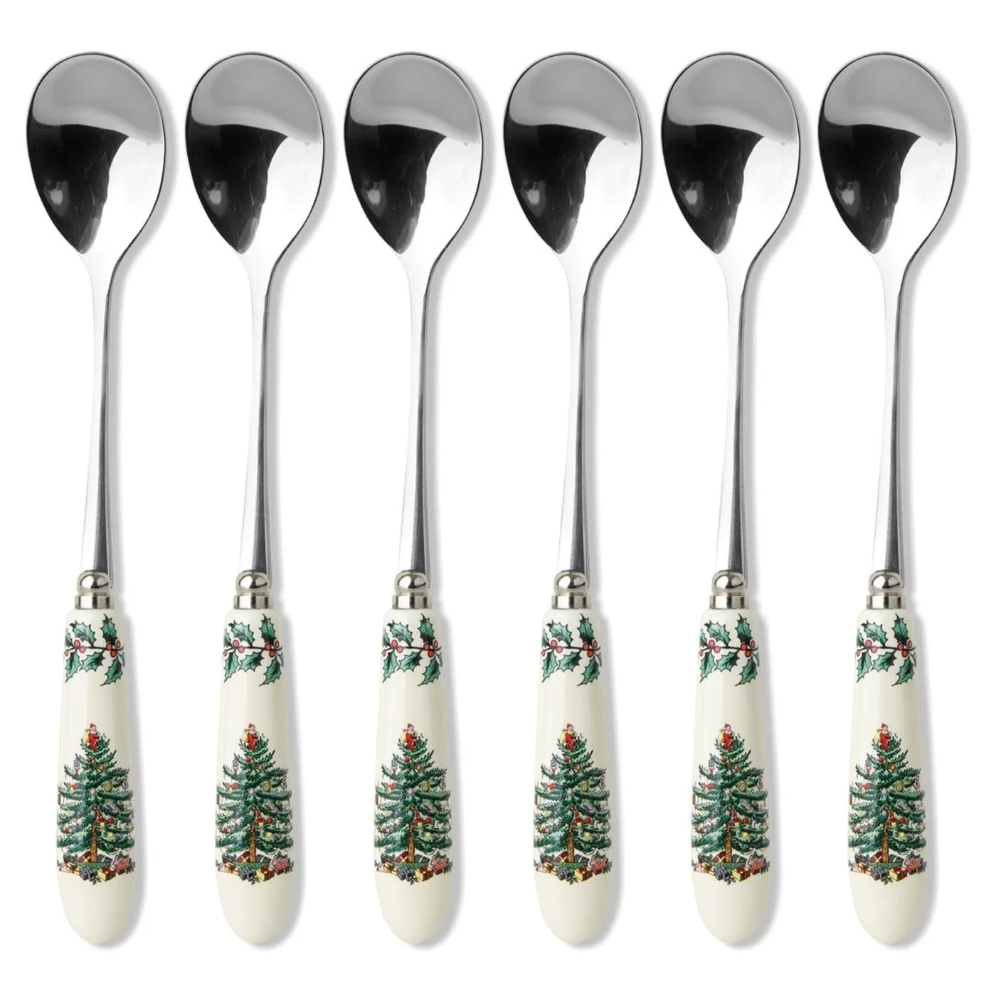 Spode Christmas Tree Teaspoons Set of 6 - 6 Inch