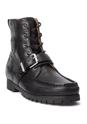 Polo Ralph Lauren Men's Ranger Tumbled Leather Boots, Black, 11D