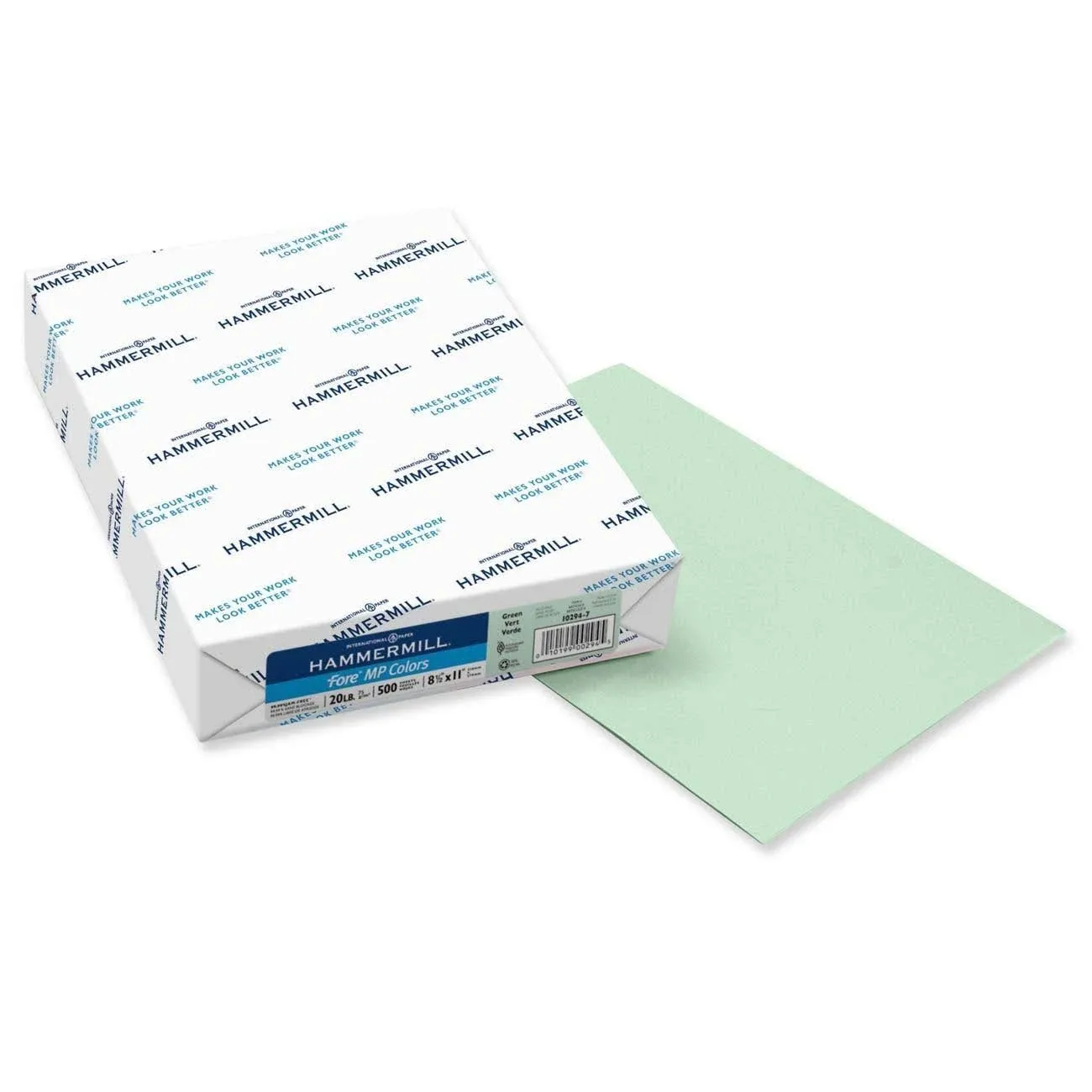 Hammermill Multipurpose Paper, 20lb., 8-1/2" x 14", Green