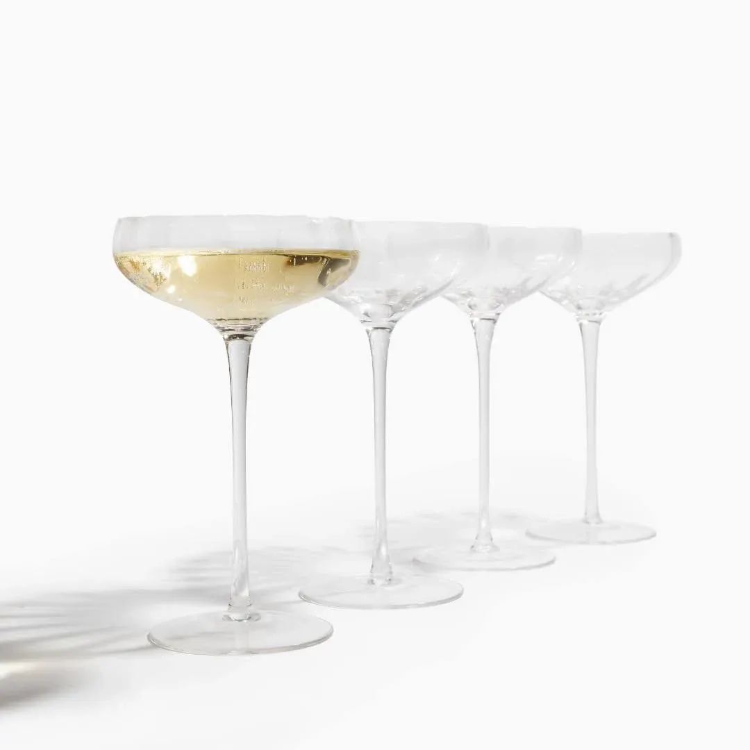 Sister.ly Drinkware Opulent Rounded Coupe Cocktail Glasses (Set of 4)