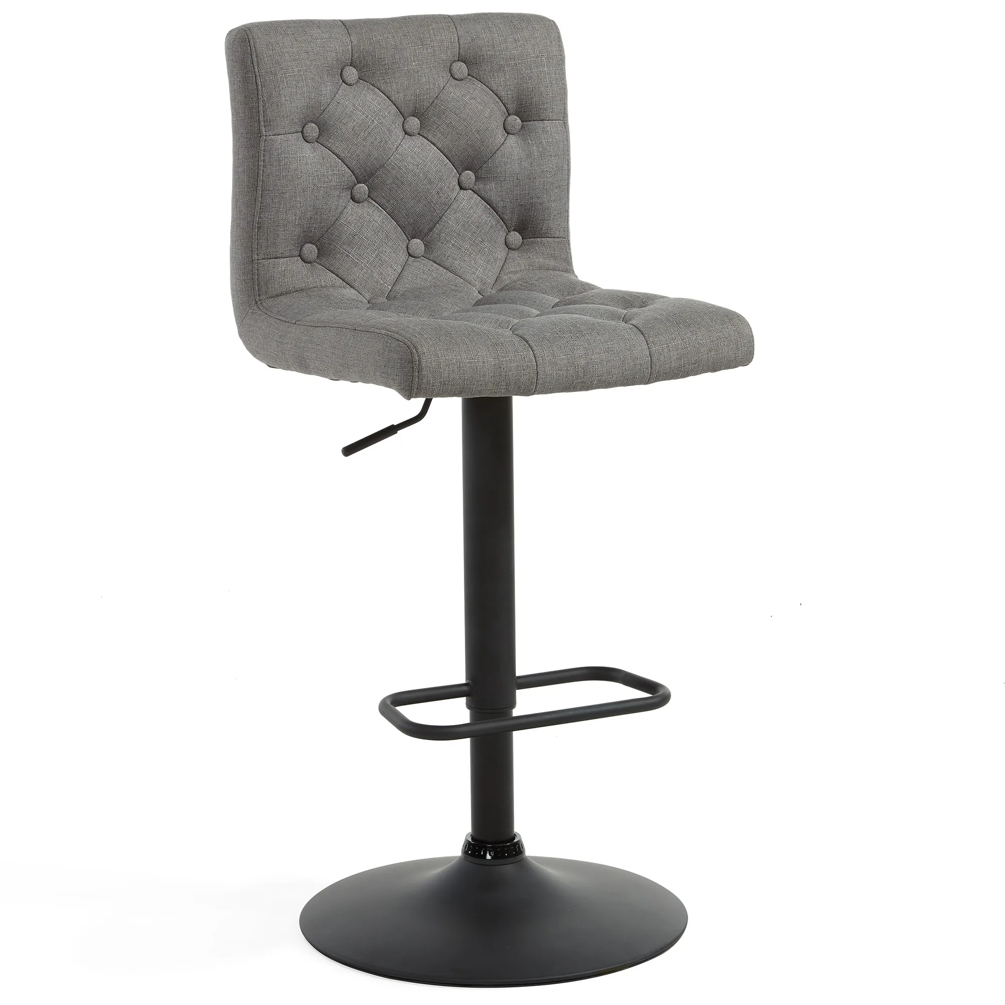 Worldwide Homefurnishings Set of 2 Grey 26-in H Adjustable height Upholstered Swivel Metal Bar Stool Back Lowes.com