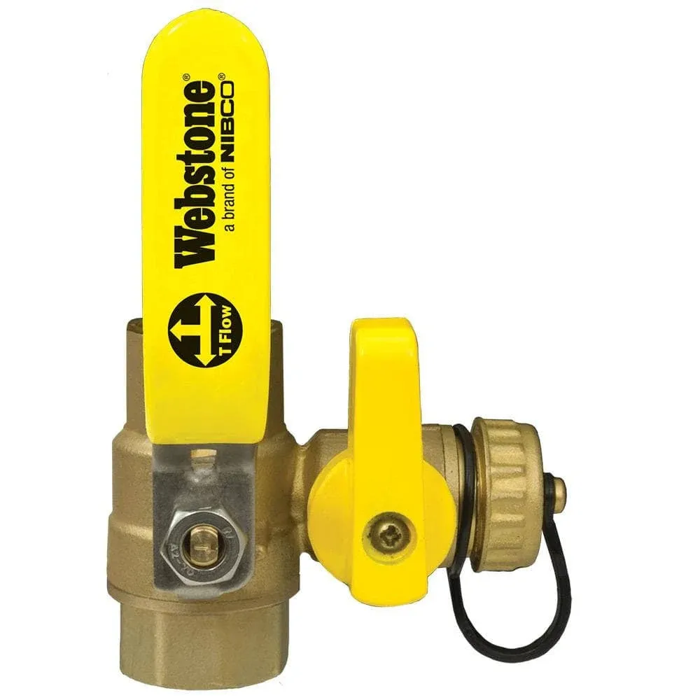 1/2 in. Forged Brass Lead-Free Sweat x FIP Full Port Ball Valve with Hi-Flow Hose ...