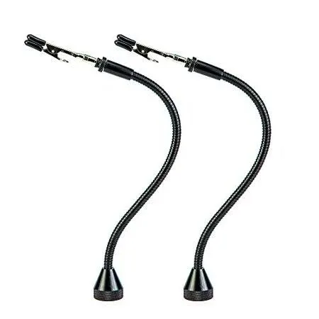 2 Pack Set Magnetic Flexible Gooseneck Metal with Alligator Clips for Helping H