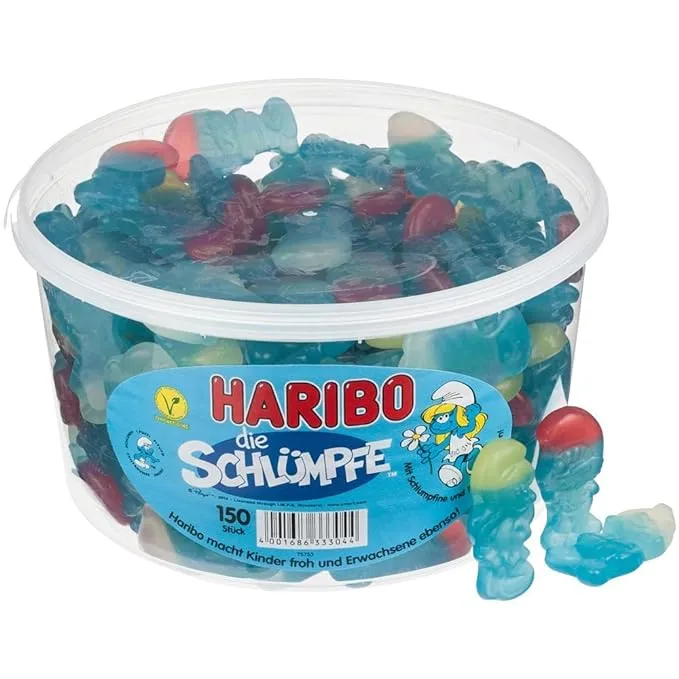 Haribo the Smurfs Gummi Candy CASE (12 x 4 oz Bags)