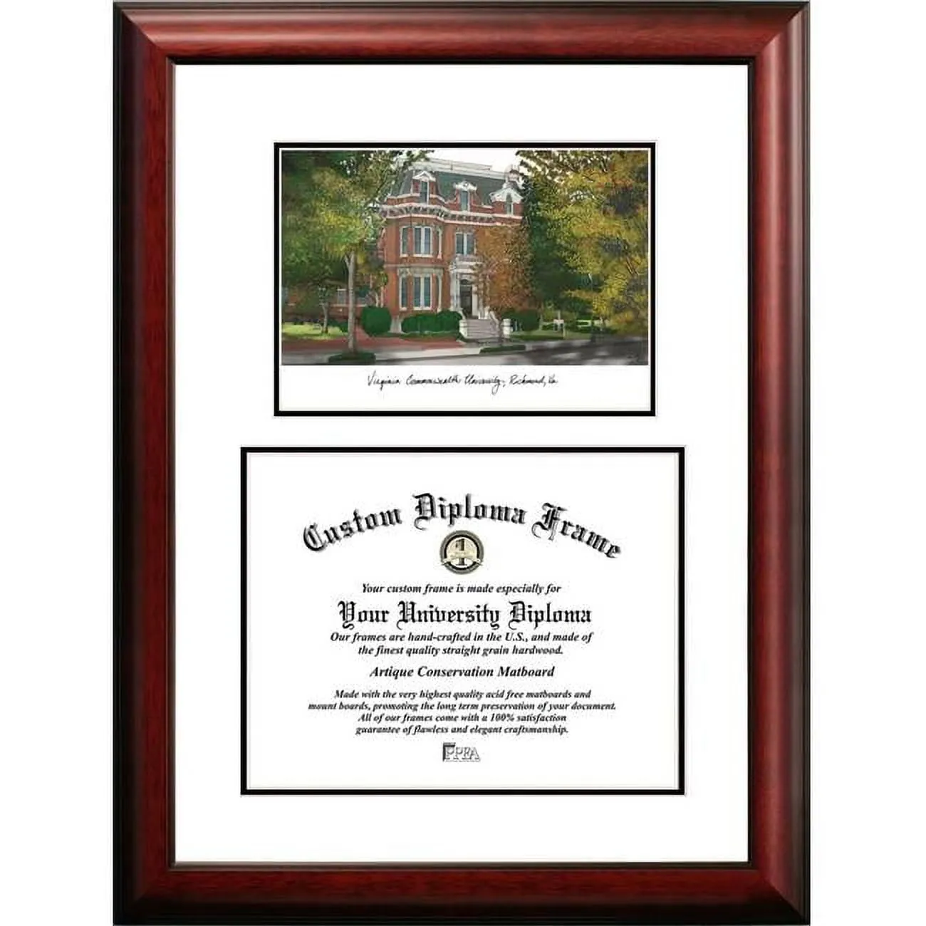 Campus Images VA983V-1411 14 x 11 in. Virginia Commonwealth University Scholar Diploma Frame - Satin Mahogany