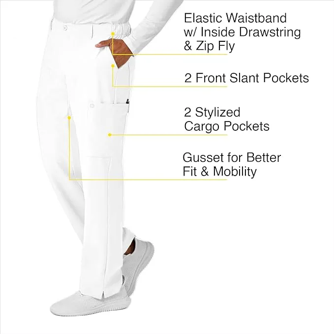 WonderWink Men's Flat Front Cargo Pant