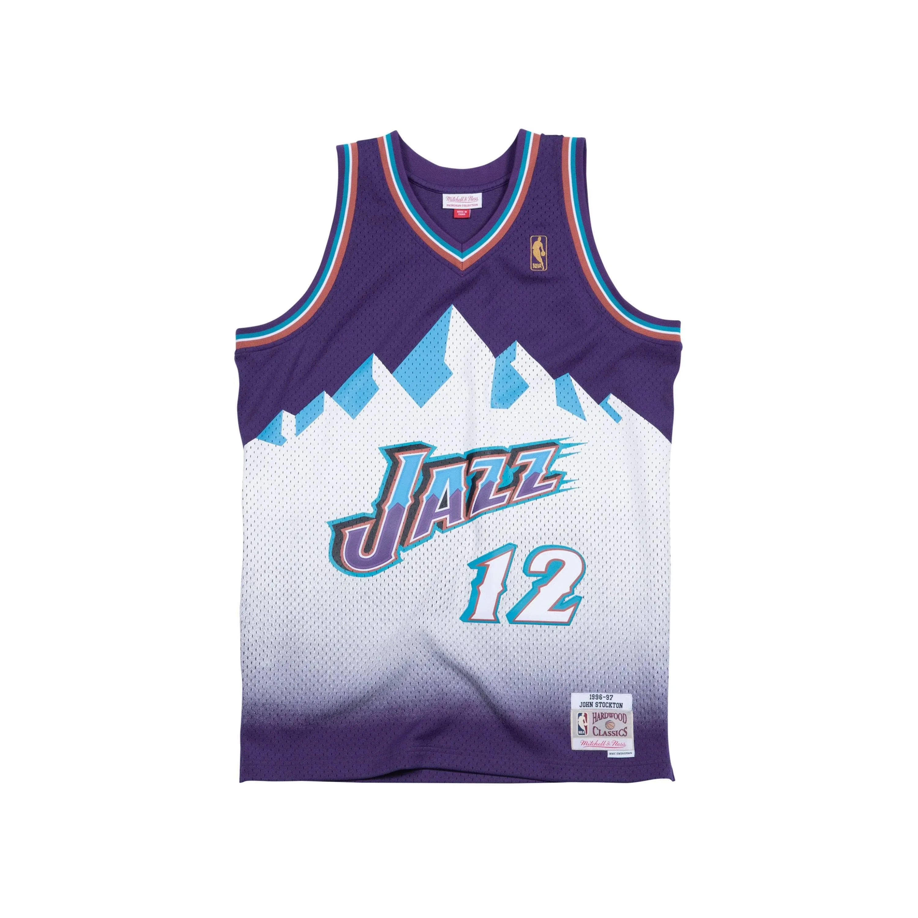 Mitchell & Ness Men's Utah Jazz John Stockton #12 Swingman Jersey, XL, Purple