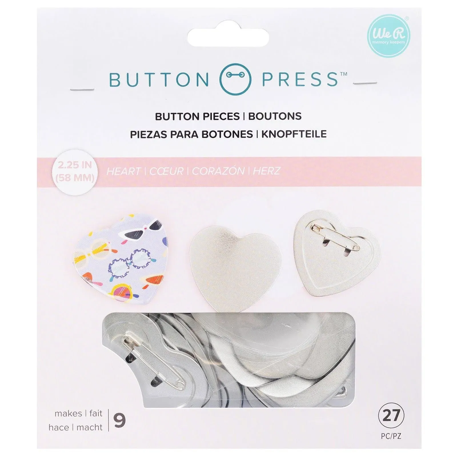 We R Memory Keepers Button Press Refill Pack- Heart