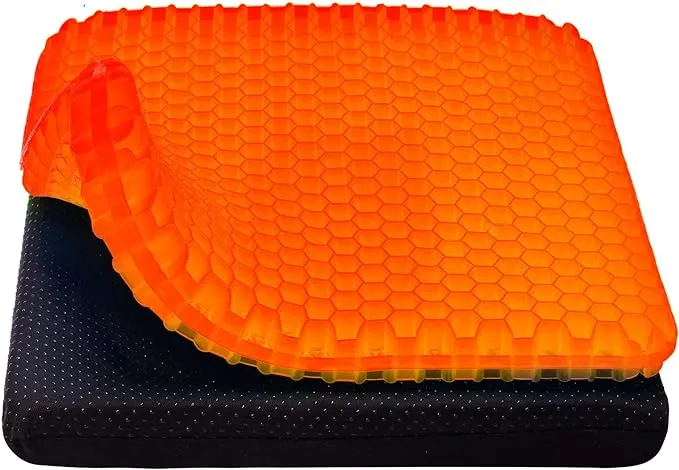 Gel Seat Cushion, Cooling seat Cushion Thick Big Breathable Honeycomb Design Absorbs Pressure Points Seat Cushion with Non-Slip Cover Gel Cushion for Office Chair Home Car seat Cushion for Wheelchair