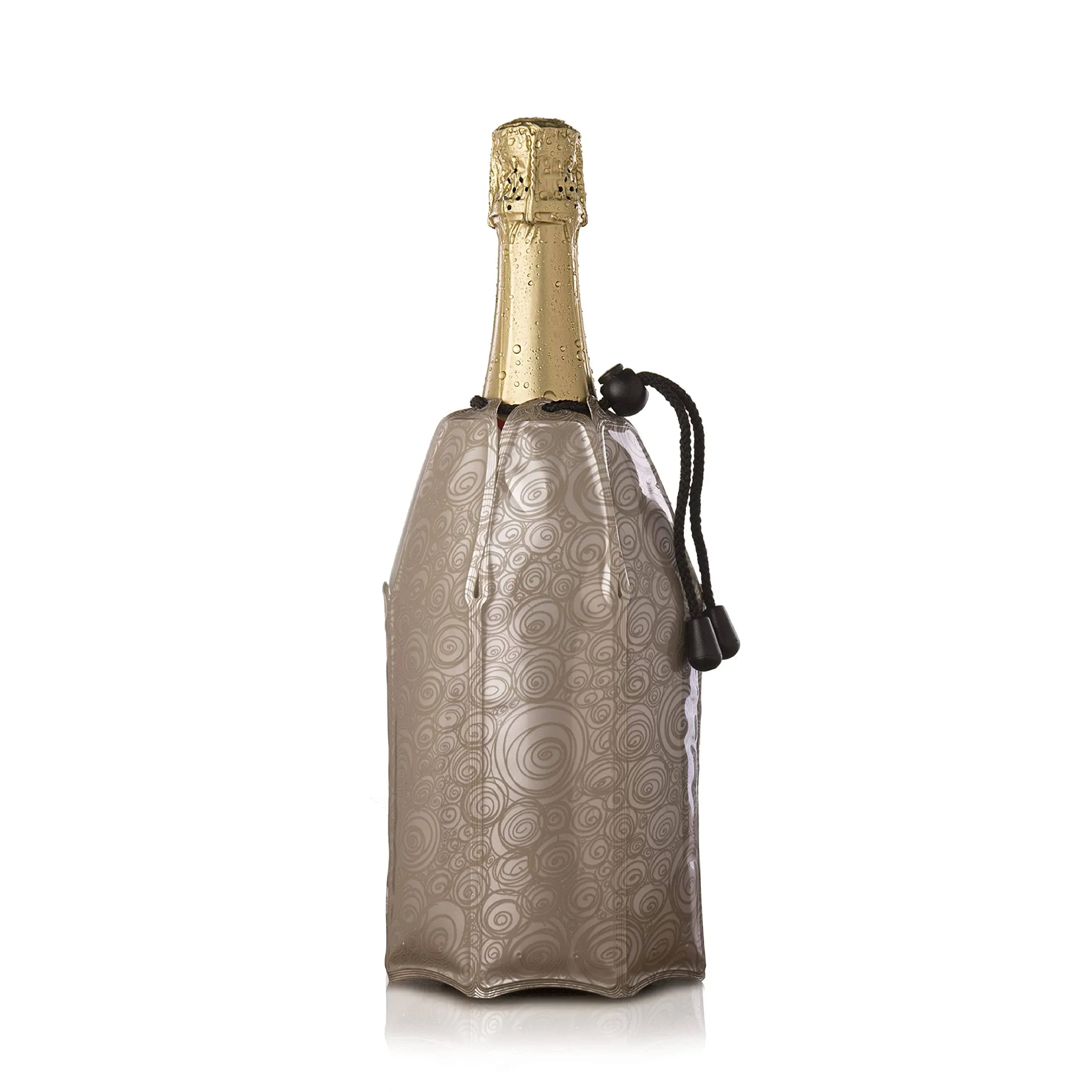 Vacu Vin Active Cooler Champagne Chiller - Reusable, Flexible Wine Bottle Cooler - Platinum, Gold - Champagne Cooler Sleeve For Standard Size Bottles - Insulated Champagne Bottle Chiller to Keep Cold