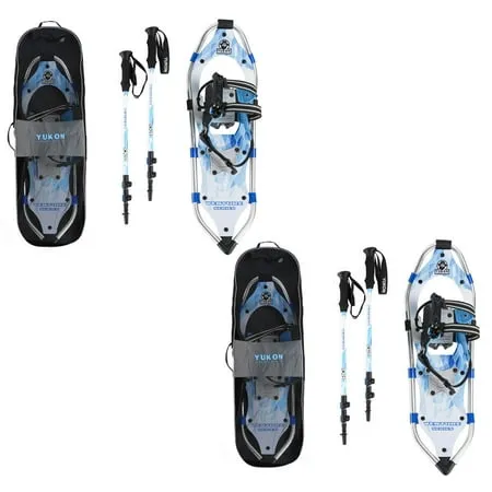 Yukon Charlie s Advanced 8 x 21 Inch Womens Snowshoe Kit w/ Poles & Bag (2 Pack)