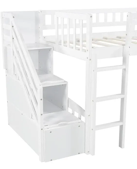 ? Harper Twin Loft Bed with Slide &amp; Storage | Custom Kids Furniture