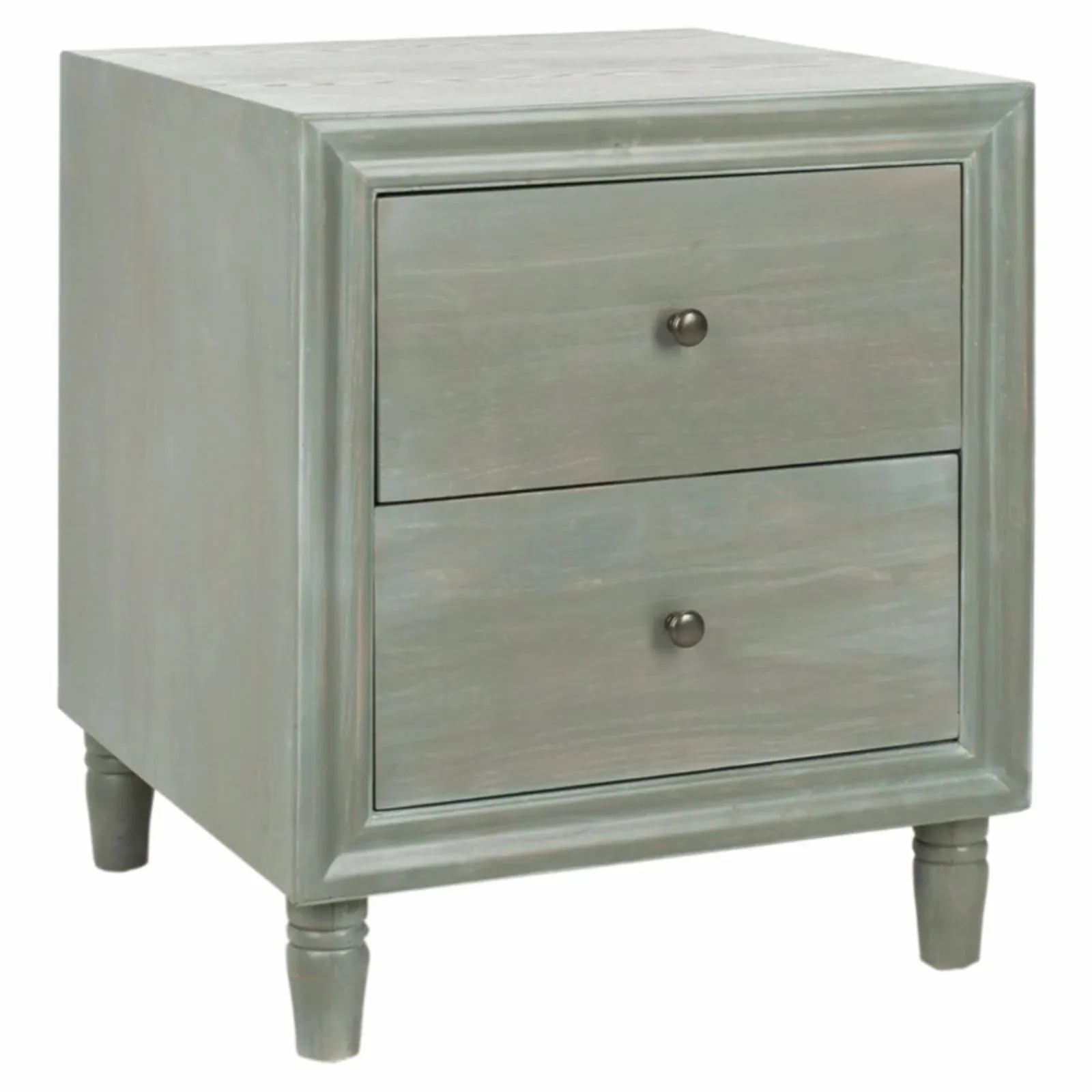 SAFAVIEH Blaise Nightstand With Storage Drawers | Ash Grey |