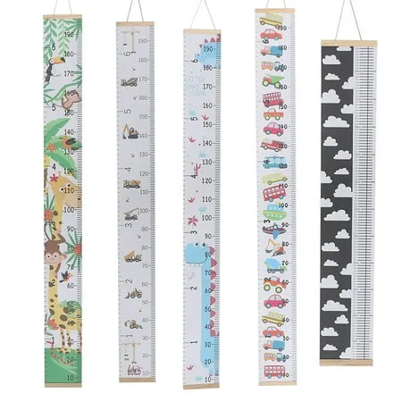 Buytra Nordic Children Height Ruler Canvas Hanging Growth Chart Kids Room Wall Decors