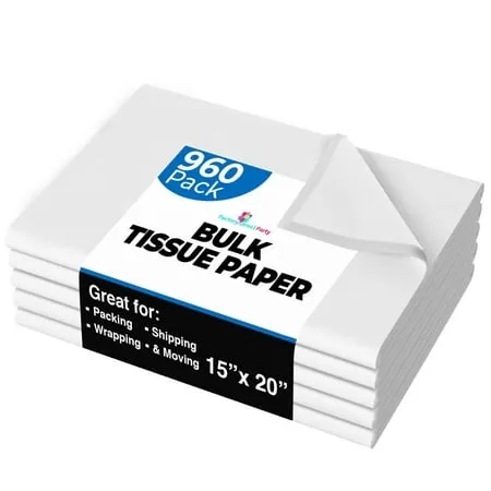 20 x 30 White Tissue Paper-2 Reams 960 Sheets