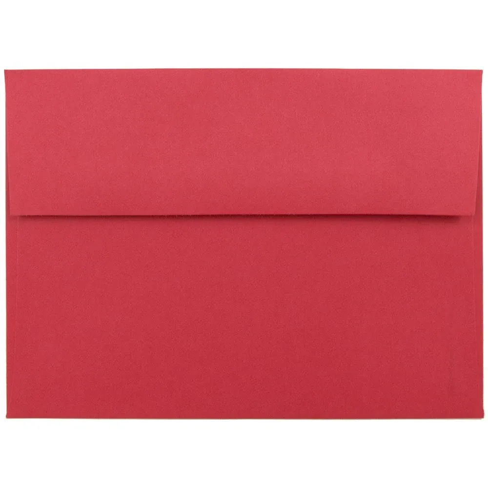 JAM A7 Envelopes 5 1/4 x 7 1/4 Red 50/Pack