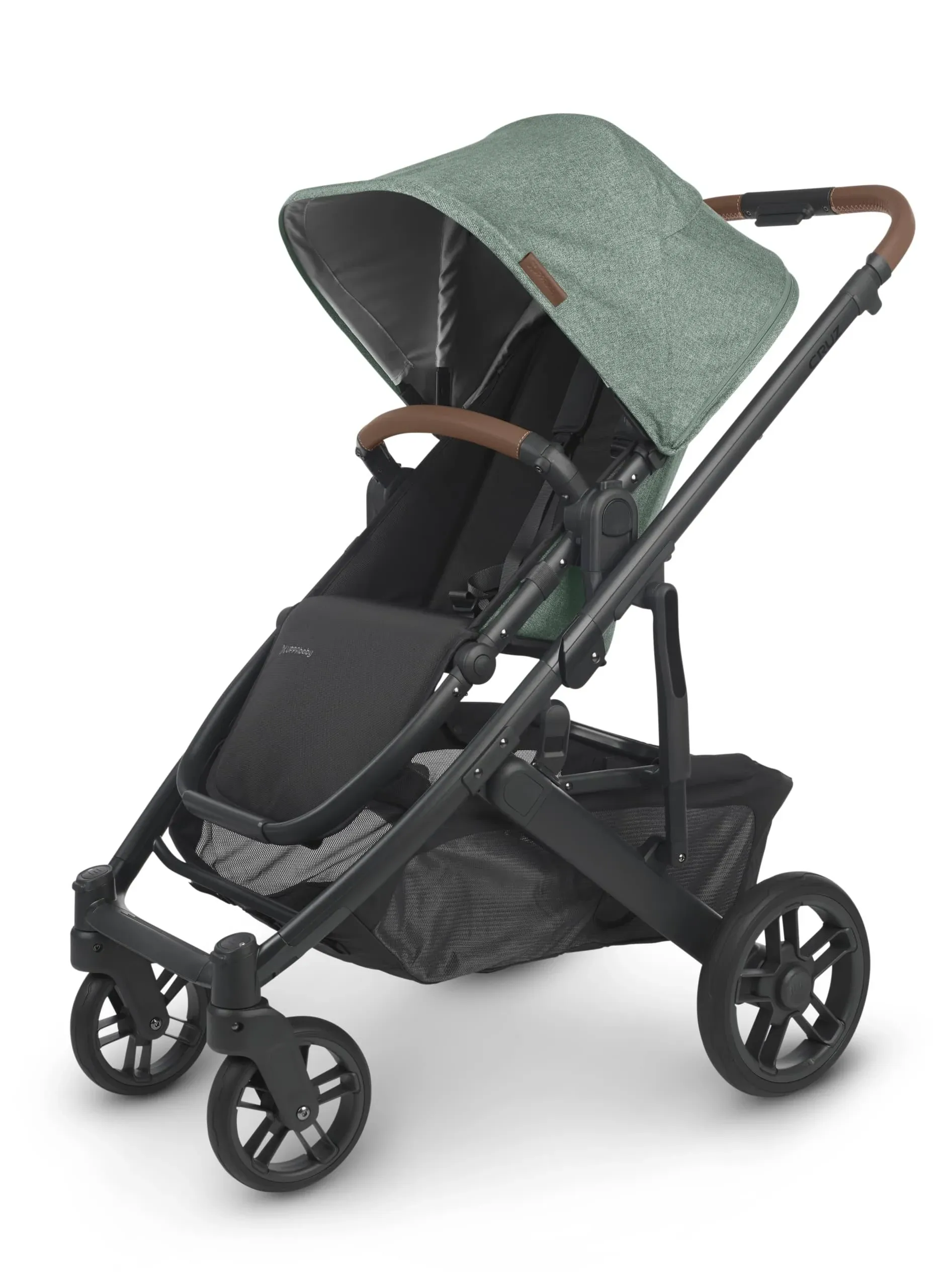 UPPAbaby CRUZ V2 Stroller - Gwen (Green Melange / Carbon / Saddle Leather)