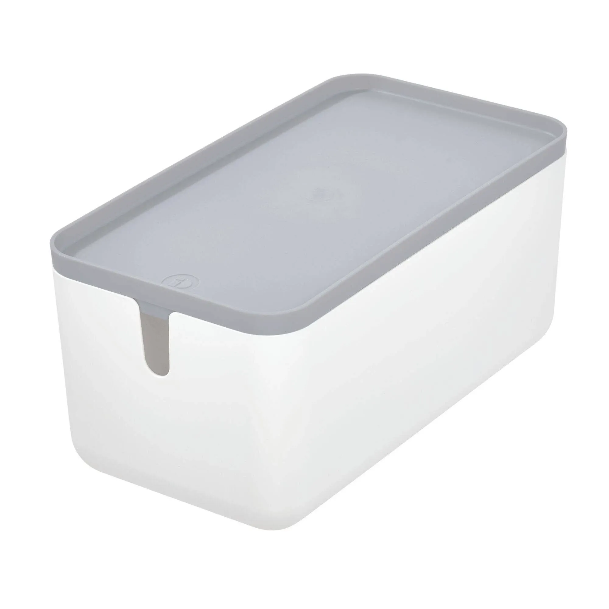 iDesign Cade Lidded Storage Bin, Med Grey