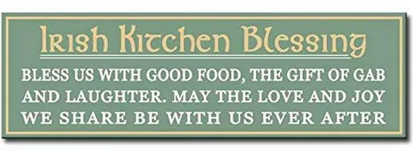 My Word! Irish Kitchen Blessing Decorative Home Décor Wooden Signs, Green