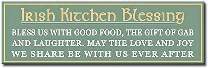 My Word! Irish Kitchen Blessing Decorative Home Décor Wooden Signs, Green