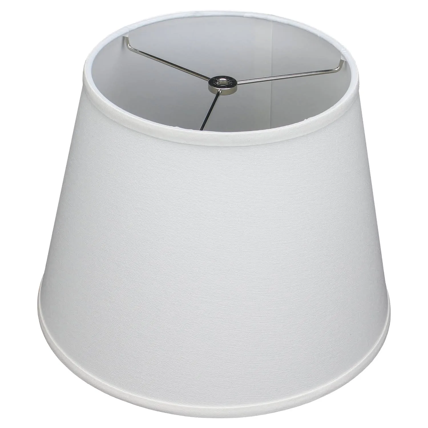 FenchelShades.com Lampshade 9&quot; Top Diameter x 13&quot; Bottom Diameter x 10&quot; Slant Height with Washer Attachment for Lamps with a Harp (White)