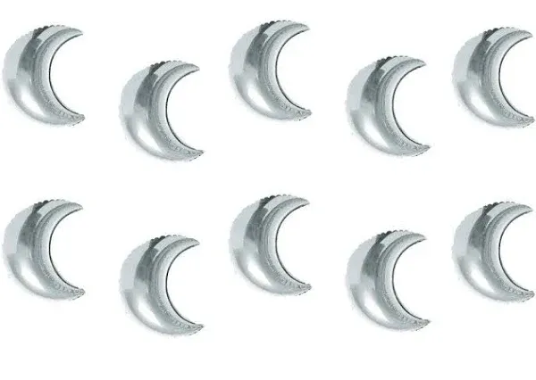 Crescent Moon Shaped Mylar Foil Balloons (9 inch, 10 Pack)